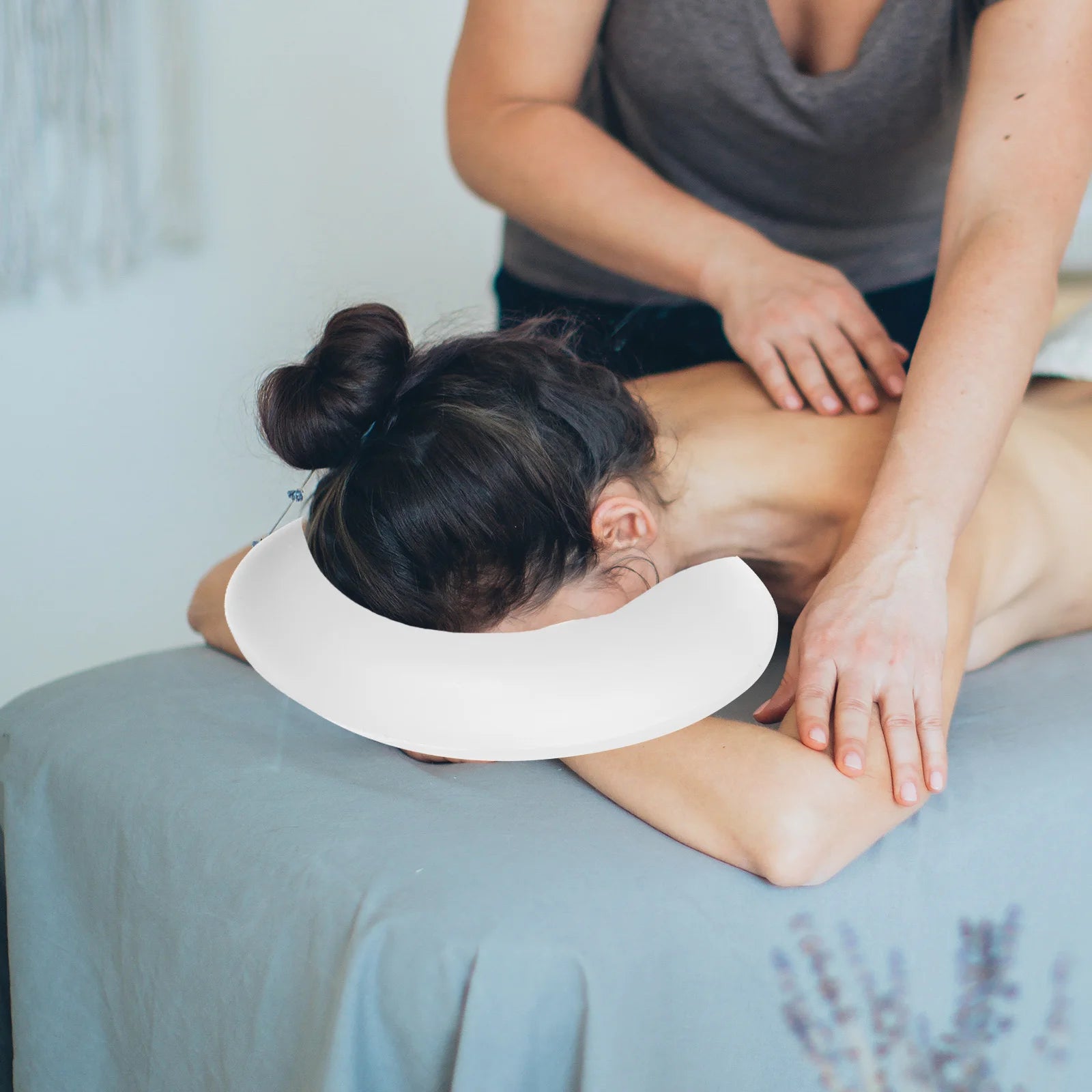 Cervical Pillow Wedge Comfortable Face down Sleeping Neck Pillows Washable Spa U Memory Foam Salon Office Massage - Ammpoure Wellbeing