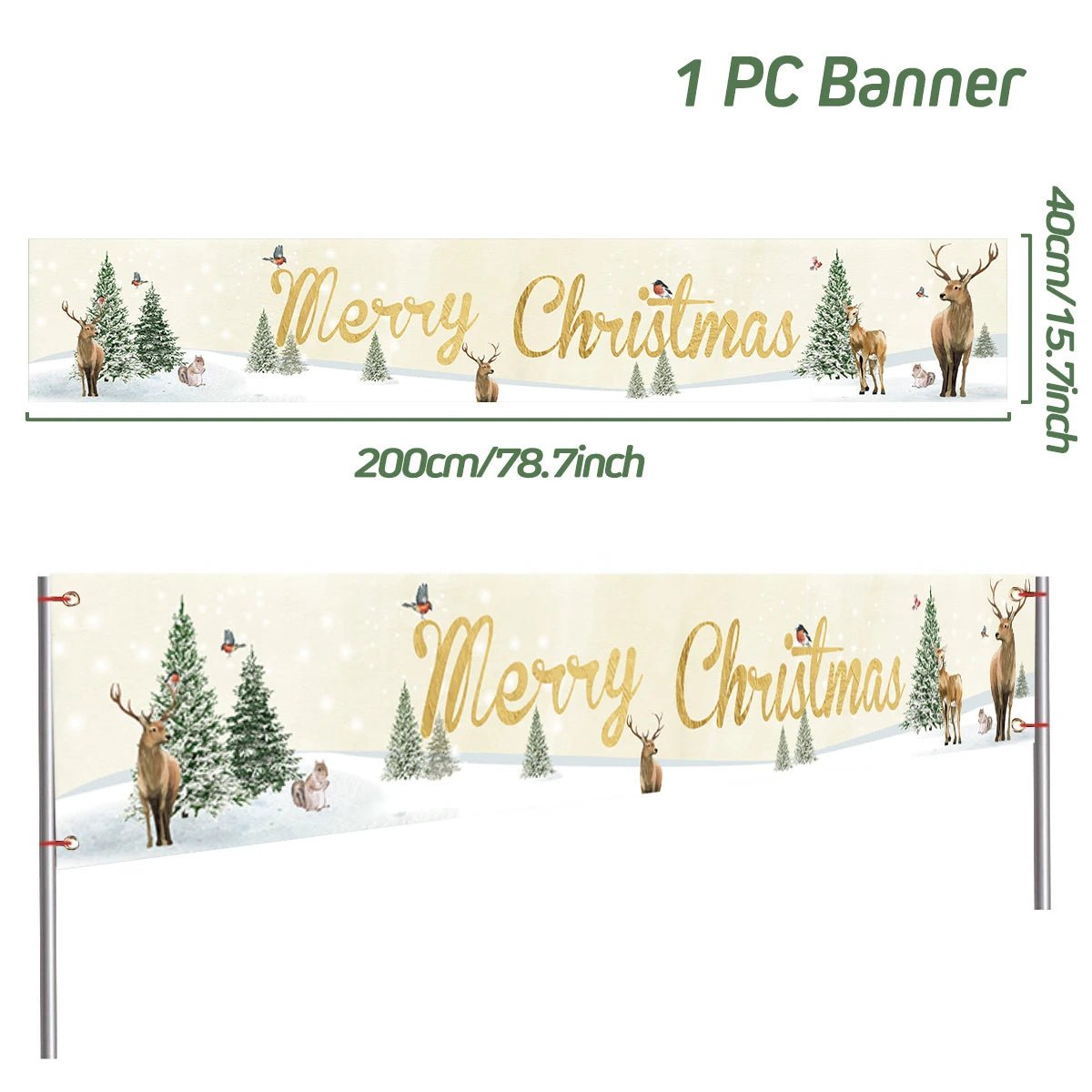Christmas Outdoor Banner Merry Christmas Decoraton For Home 2024 Cristmas Outdoor Decor Xmas Navidad Noel Happy New Year 2025 - Ammpoure Wellbeing