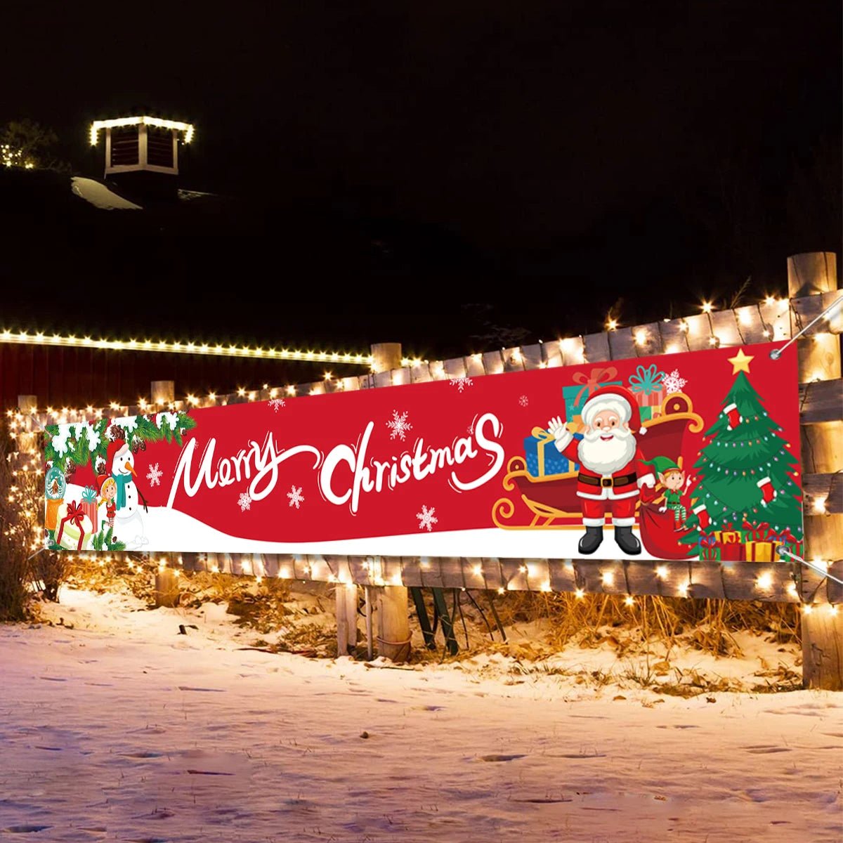 Christmas Outdoor Banner Merry Christmas Decoraton For Home 2024 Cristmas Outdoor Decor Xmas Navidad Noel Happy New Year 2025 - Ammpoure Wellbeing