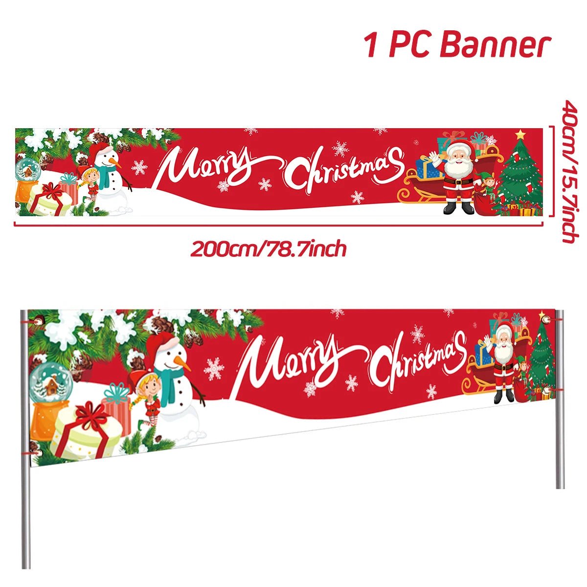 Christmas Outdoor Banner Merry Christmas Decoraton For Home 2024 Cristmas Outdoor Decor Xmas Navidad Noel Happy New Year 2025 - Ammpoure Wellbeing