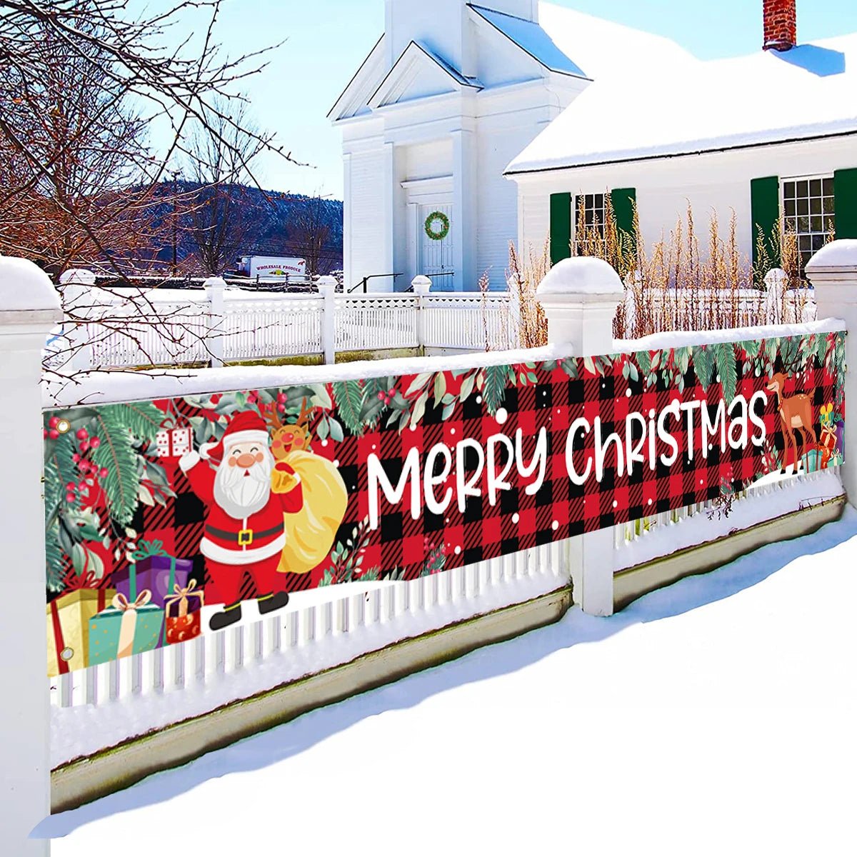 Christmas Outdoor Banner Merry Christmas Decoraton For Home 2024 Cristmas Outdoor Decor Xmas Navidad Noel Happy New Year 2025 - Ammpoure Wellbeing