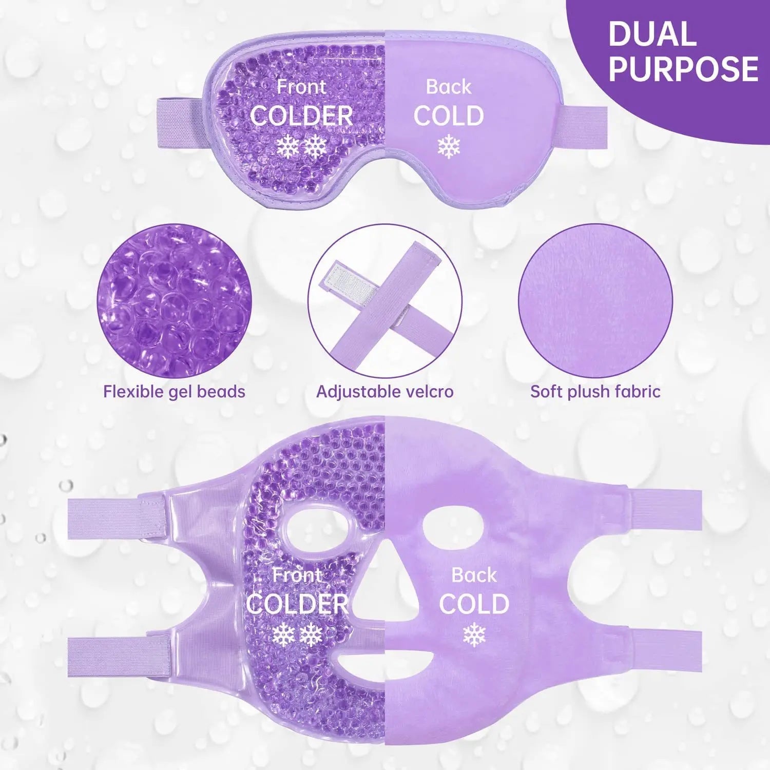 Cold Face Eye Masks Ice Face Mask Hot Cold Compress For Dark Circles Puffiness Cooling Face Masks For Women Man Skin Care Tools - Ammpoure