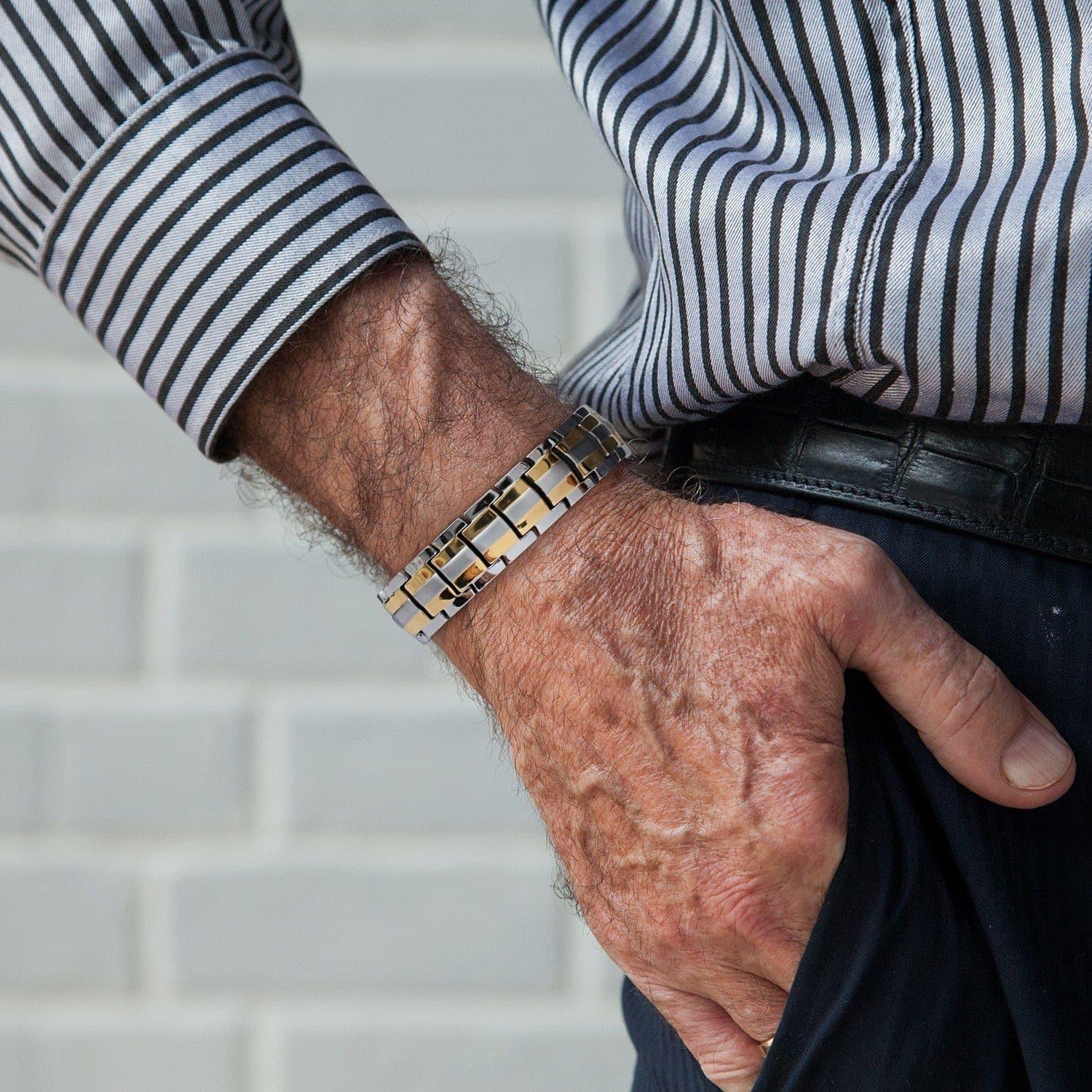 Deal: Blood pressure monitor LCD Automatic + Gold Plated Blood pressure bracelet for men women UK - Ammpoure