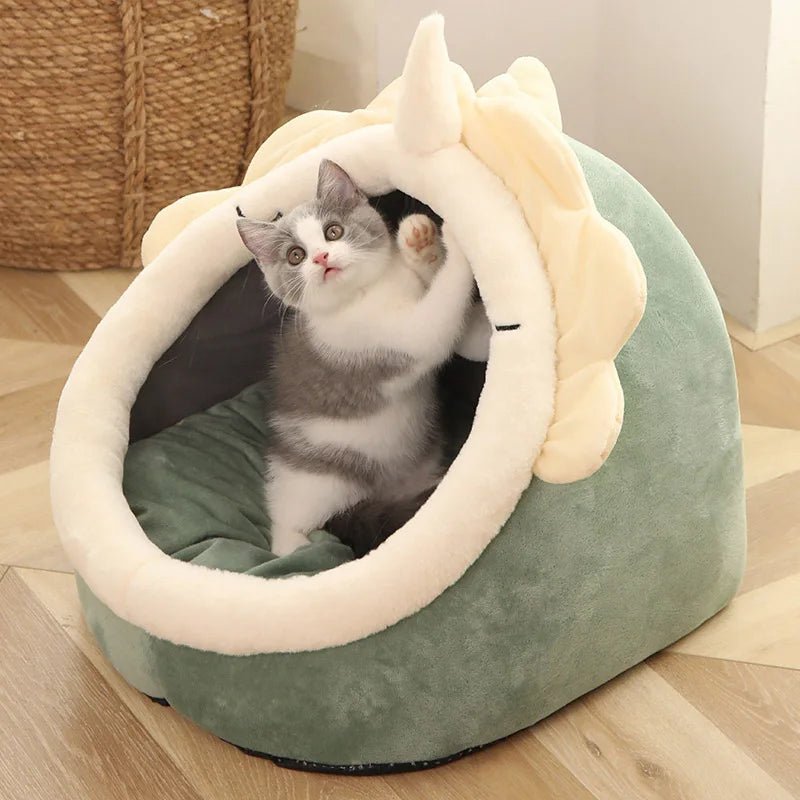 Deep Sleep Cat Bed Cartoon Pet Bed Foldable Removable Washable Pet Sleeping Bed for Small Dog Mat Bag Cave Cats Bed - Ammpoure