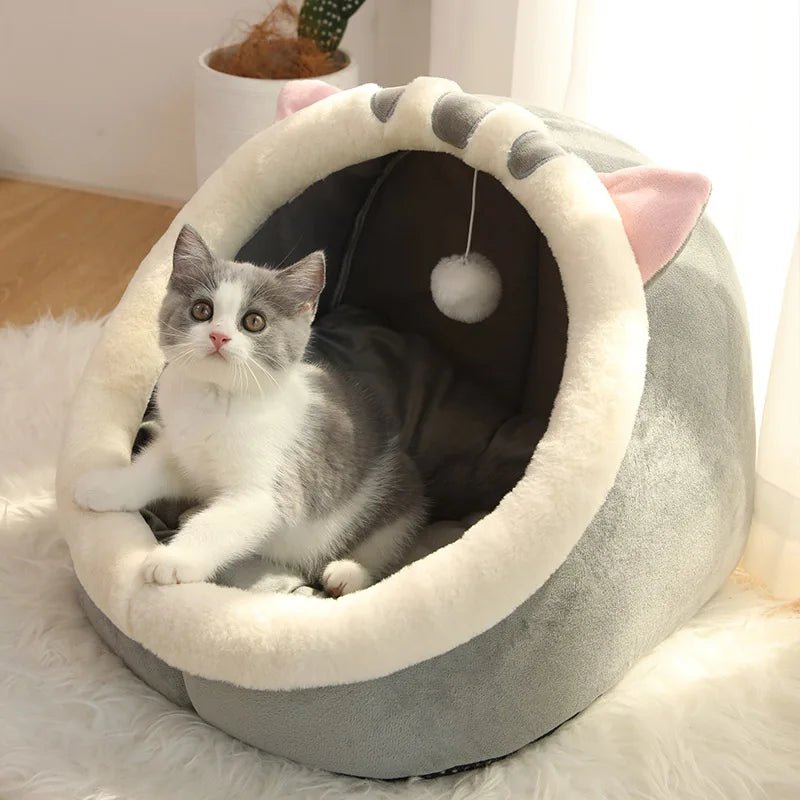 Deep Sleep Cat Bed Cartoon Pet Bed Foldable Removable Washable Pet Sleeping Bed for Small Dog Mat Bag Cave Cats Bed - Ammpoure