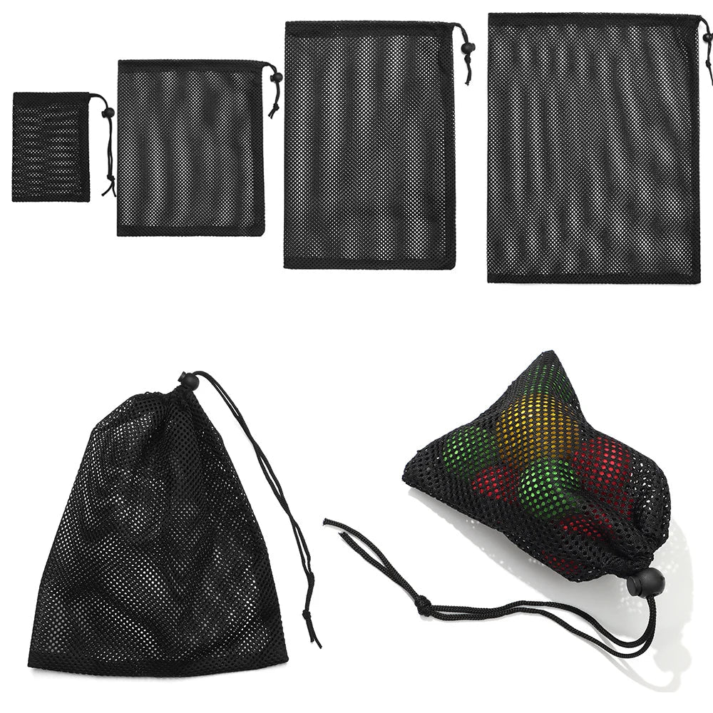Durable Nylon Mesh Drawstring Bag Multi Purpose Outdoor Travel Stuff Sack Storage Bag Camping Bottle Pot Pan Carrier Pouch - Ammpoure
