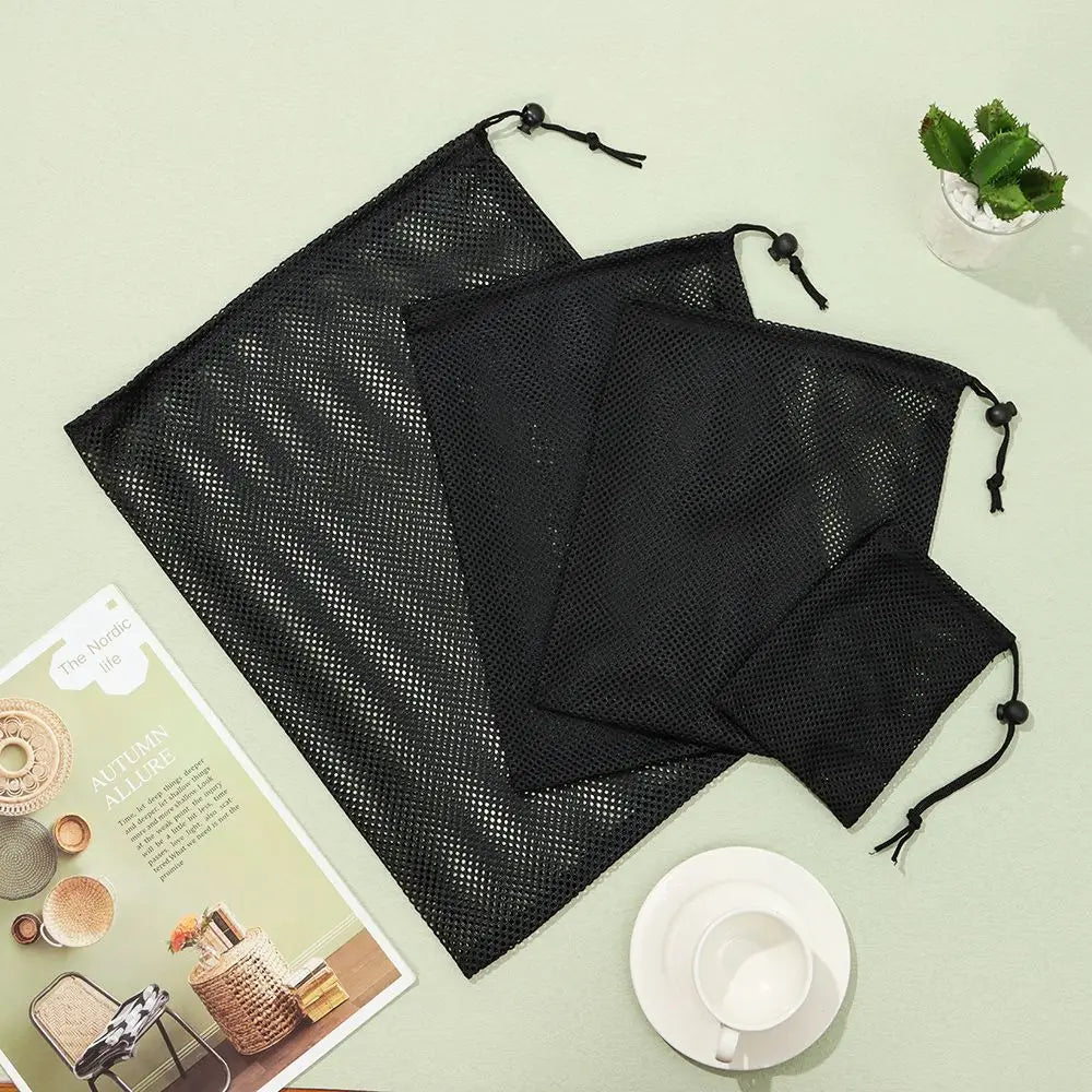 Durable Nylon Mesh Drawstring Bag Multi Purpose Outdoor Travel Stuff Sack Storage Bag Camping Bottle Pot Pan Carrier Pouch - Ammpoure