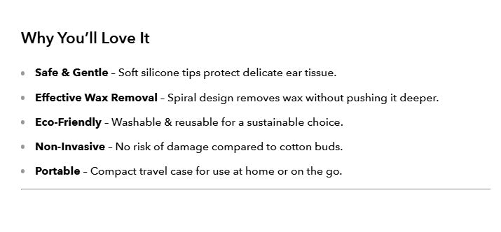 Ear Cleaner Silicone kit, ear wax removal, ear care UK - Ammpoure