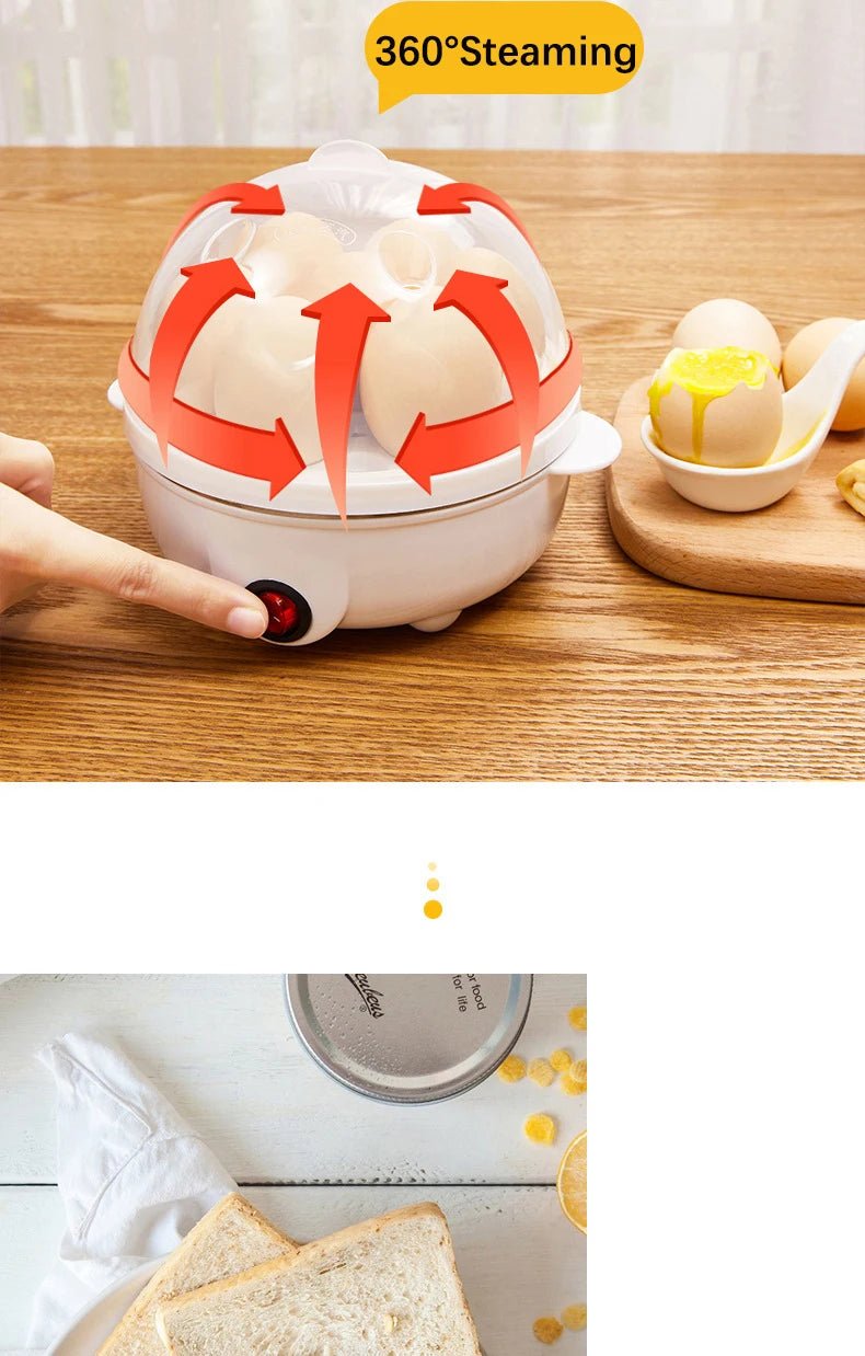 Egg Cooker Multifunctional Electric Egg Boiler Double Layers Egg Cooker Mini Steamer Poacher Kitchen Cooking Breakfast Machine - Ammpoure