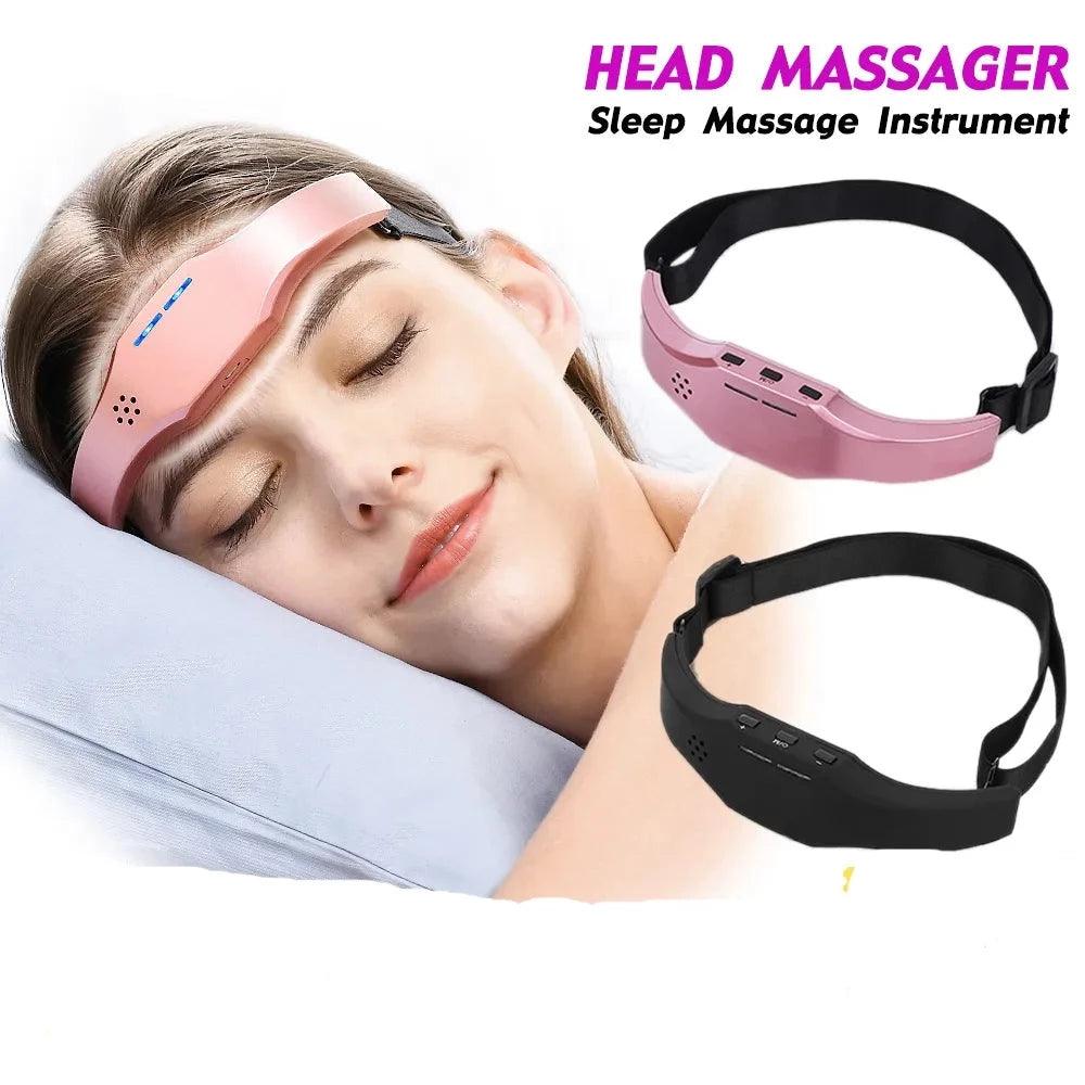 Electric Headache & Migraine Relief Head Massager Insomnia Therapy Release Stress Sleep Monitor Relax Health Care Sleeping Device - Ammpoure Wellbeing