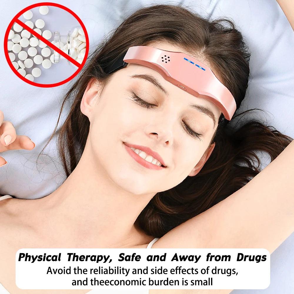 Electric Headache & Migraine Relief Head Massager Insomnia Therapy Release Stress Sleep Monitor Relax Health Care Sleeping Device - Ammpoure Wellbeing