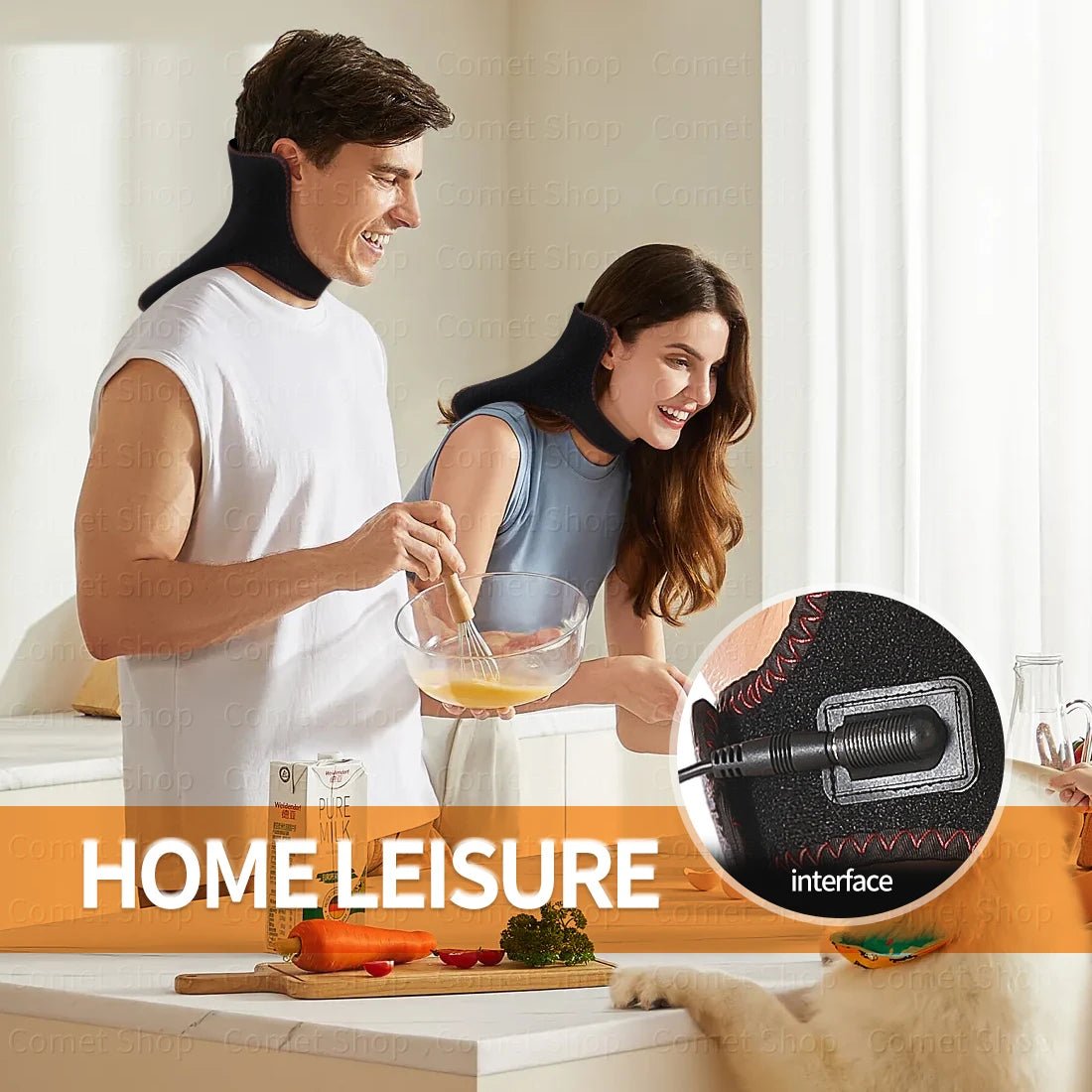 Electric Heated Neck Protection Belt with Three Adjustable Temperature Levels for Warmth And Neck Massage Relaxation - Ammpoure