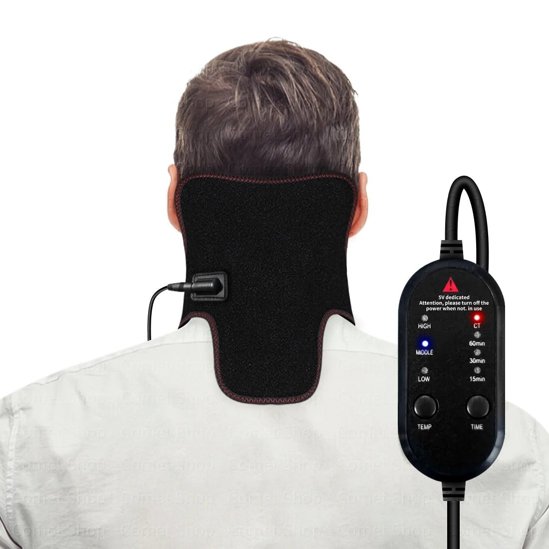 Electric Heated Neck Protection Belt with Three Adjustable Temperature Levels for Warmth And Neck Massage Relaxation - Ammpoure