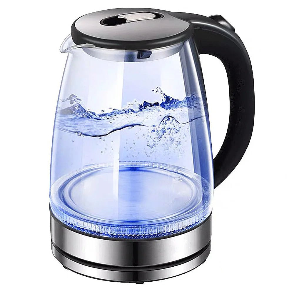 Electric Kettle Glass Tea Kettle 1500 - 1800W Water Boiler Home Kitchen water heater,Dry Boiling Protection - Ammpoure