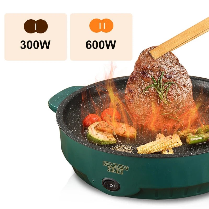 Electric MultiCooker Electric Frying Pan 220V Househould Barbecue Fried Steak Fish Omelette Frying Pan Non - stick Cooking Machine - Ammpoure