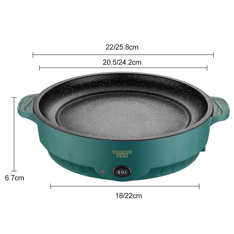 Electric MultiCooker Electric Frying Pan 220V Househould Barbecue Fried Steak Fish Omelette Frying Pan Non - stick Cooking Machine - Ammpoure