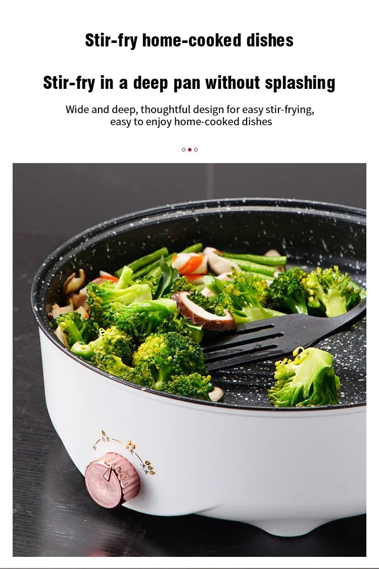 Electric MultiCooker Electric Frying Pan 220V Househould Barbecue Fried Steak Fish Omelette Frying Pan Non - stick Cooking Machine - Ammpoure