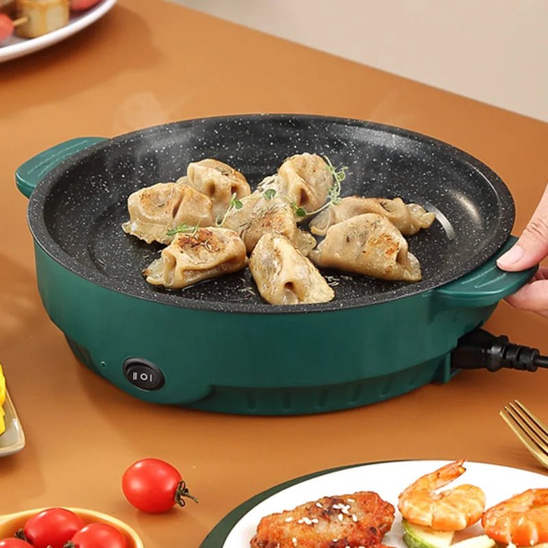 Electric MultiCooker Electric Frying Pan 220V Househould Barbecue Fried Steak Fish Omelette Frying Pan Non - stick Cooking Machine - Ammpoure
