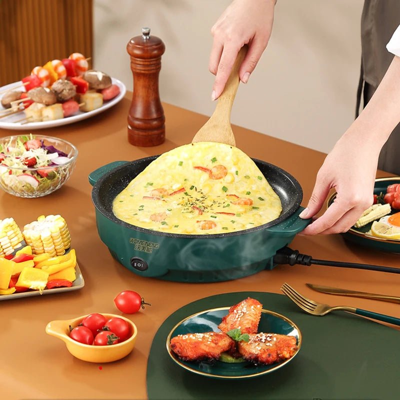 Electric MultiCooker Electric Frying Pan 220V Househould Barbecue Fried Steak Fish Omelette Frying Pan Non - stick Cooking Machine - Ammpoure
