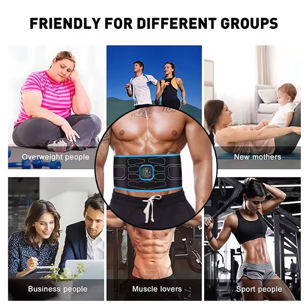 EMS Abdominal Toning Belt Electric Muscle Stimulator Toner ABS Abdominal Waist Shaping Massage Lose Weight Body Slimming Fitness - Ammpoure