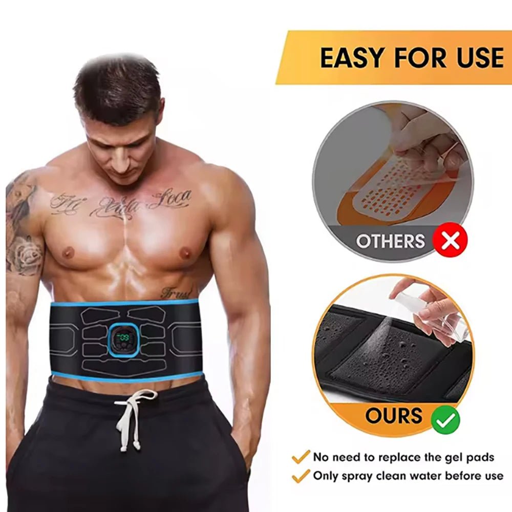 EMS Abdominal Toning Belt Electric Muscle Stimulator Toner ABS Abdominal Waist Shaping Massage Lose Weight Body Slimming Fitness - Ammpoure
