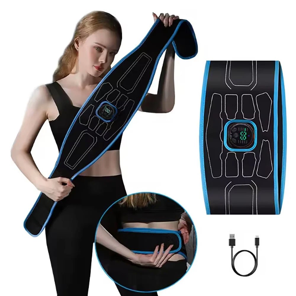 EMS Abdominal Toning Belt Electric Muscle Stimulator Toner ABS Abdominal Waist Shaping Massage Lose Weight Body Slimming Fitness - Ammpoure