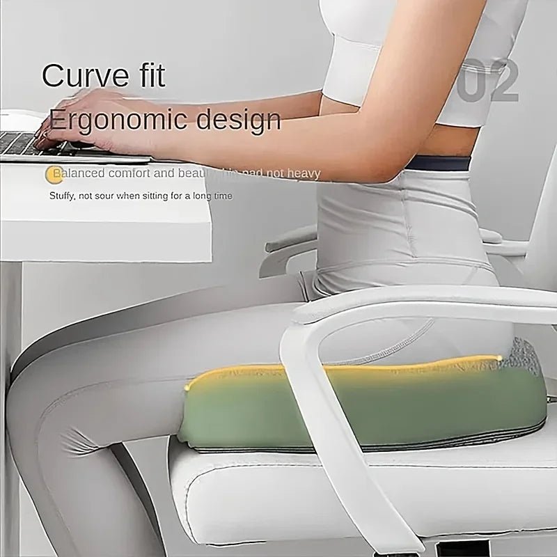 Ergonomic Office Seat Cushion 3 - Zone Memory Foam Lumbar Support Pillow Breathable Posture Corrector for Car Office Wheelchair - Ammpoure