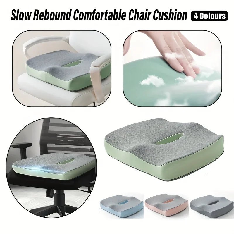 Ergonomic Office Seat Cushion 3 - Zone Memory Foam Lumbar Support Pillow Breathable Posture Corrector for Car Office Wheelchair - Ammpoure