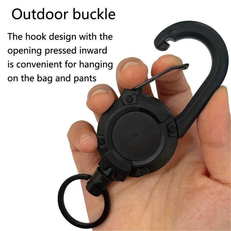 Extendable Retractable Holders Keychain Badge Reels Heavy Duty Clip With Carabiner Key Chain For Men Outdoor Bags - Ammpoure