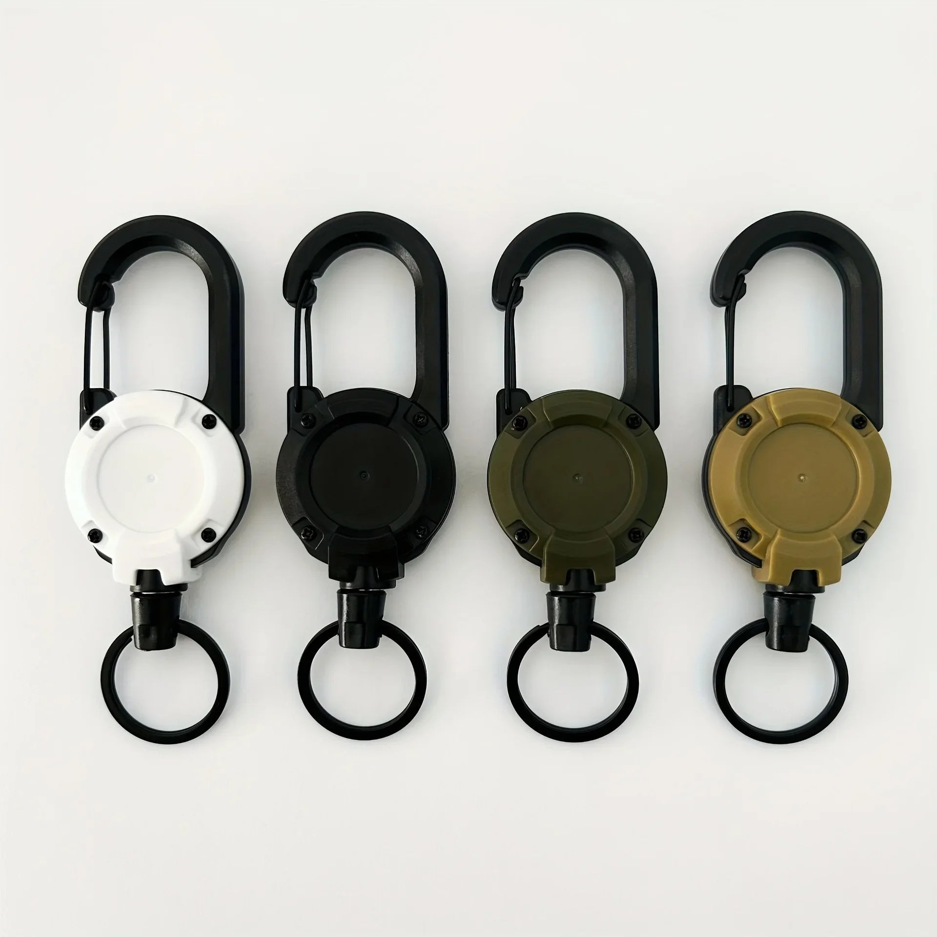 Extendable Retractable Holders Keychain Badge Reels Heavy Duty Clip With Carabiner Key Chain For Men Outdoor Bags - Ammpoure