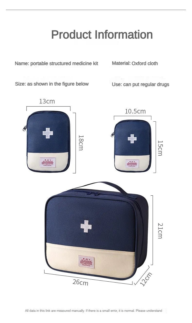 First Aid Kit Pouch Home Medicine Storage Bag Suitable For Outdoor Travel Medical Bag Home Rescue Emergency Survival Kit - Ammpoure