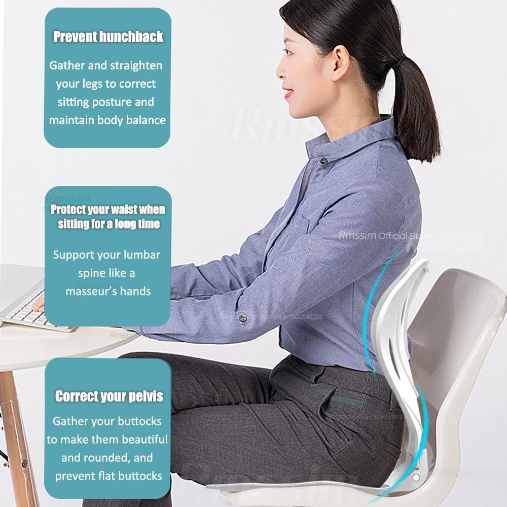 Foldable Back Support Sitting Posture Correction Office Chair Back Pain Relief Ergonomic Waist Protection Cushion Anti Hunchback - Ammpoure