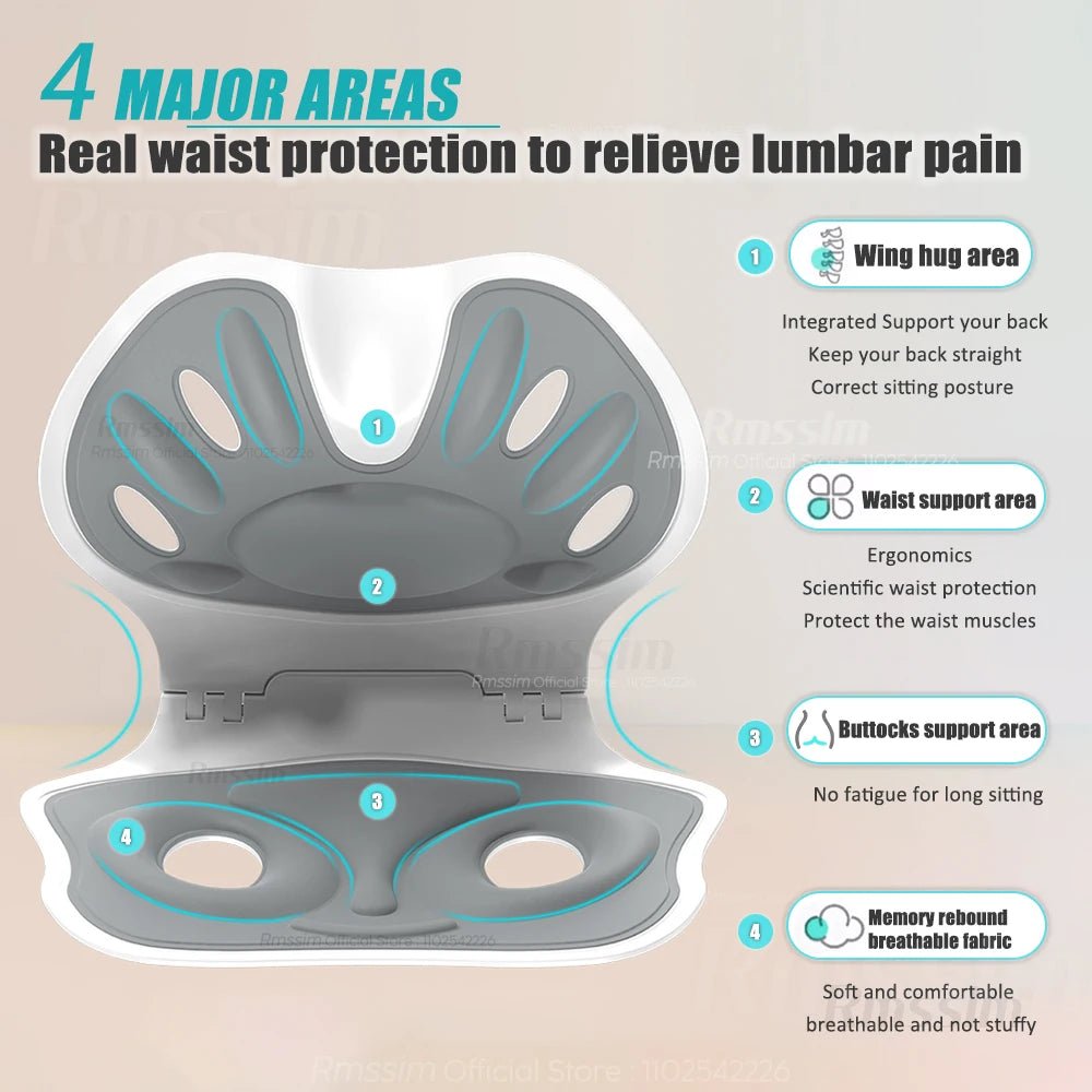 Foldable Back Support Sitting Posture Correction Office Chair Back Pain Relief Ergonomic Waist Protection Cushion Anti Hunchback - Ammpoure