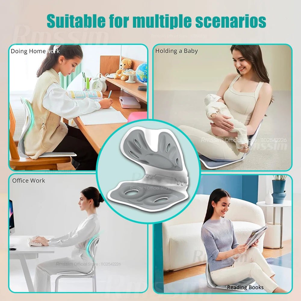 Foldable Back Support Sitting Posture Correction Office Chair Back Pain Relief Ergonomic Waist Protection Cushion Anti Hunchback - Ammpoure