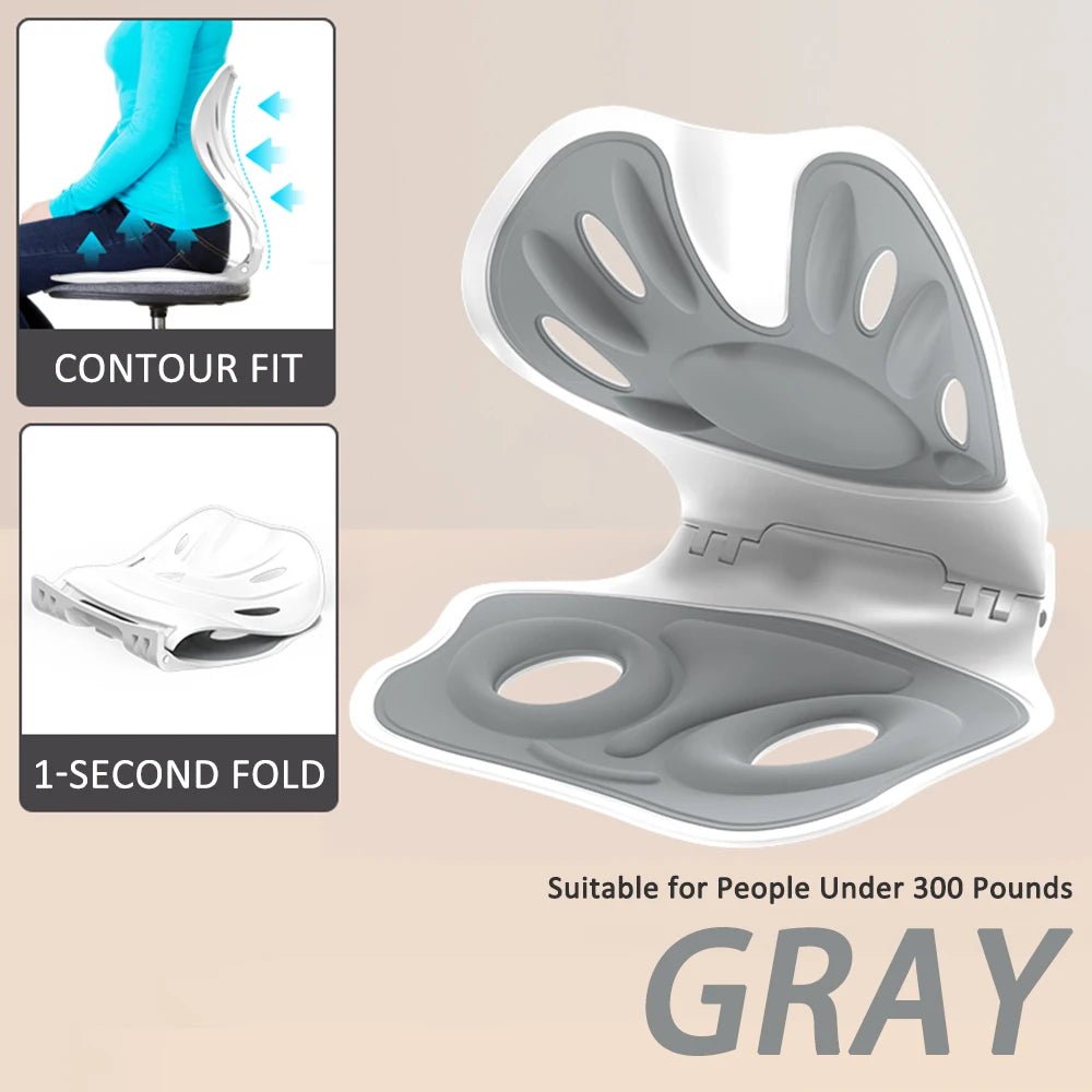 Foldable Back Support Sitting Posture Correction Office Chair Back Pain Relief Ergonomic Waist Protection Cushion Anti Hunchback - Ammpoure