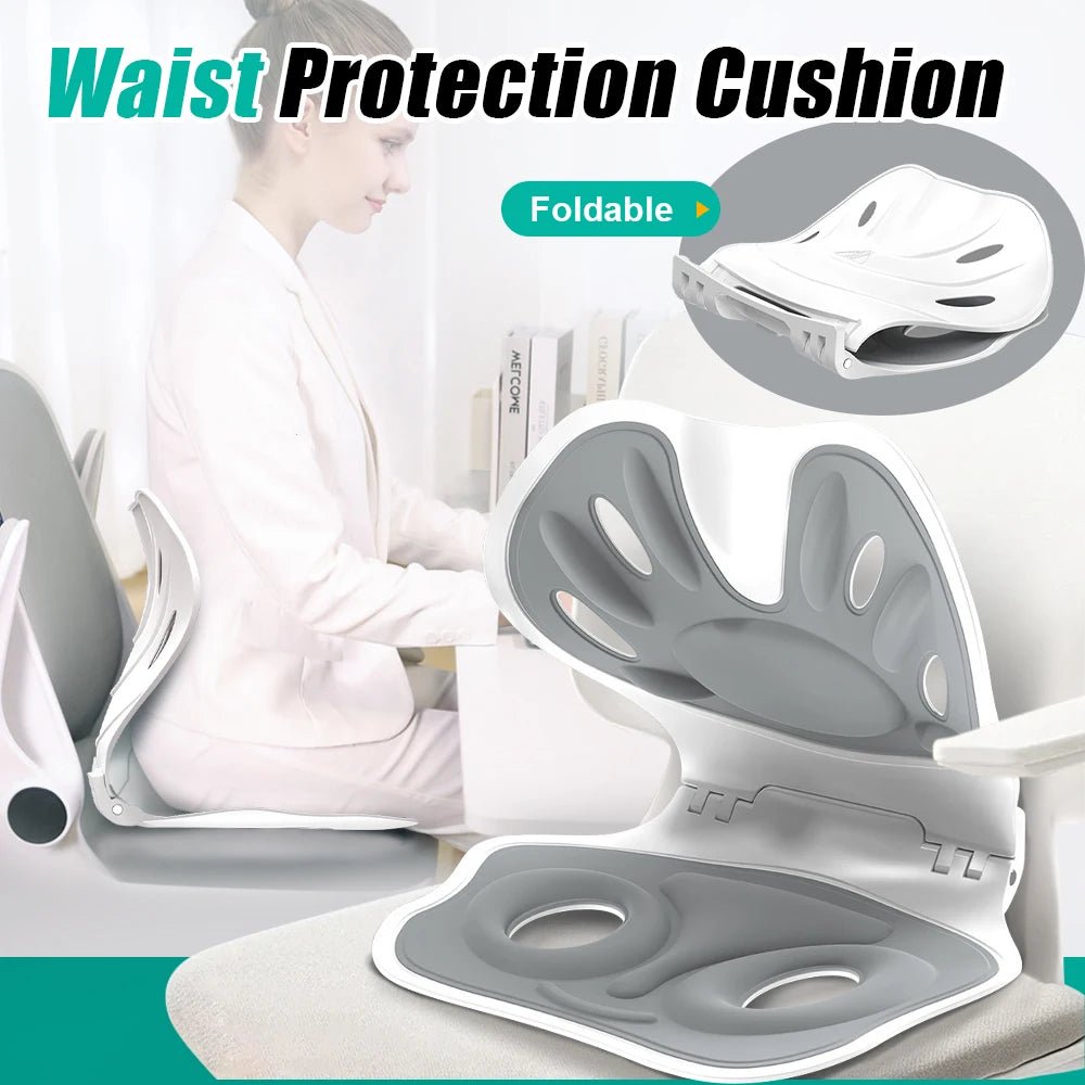 Foldable Back Support Sitting Posture Correction Office Chair Back Pain Relief Ergonomic Waist Protection Cushion Anti Hunchback - Ammpoure