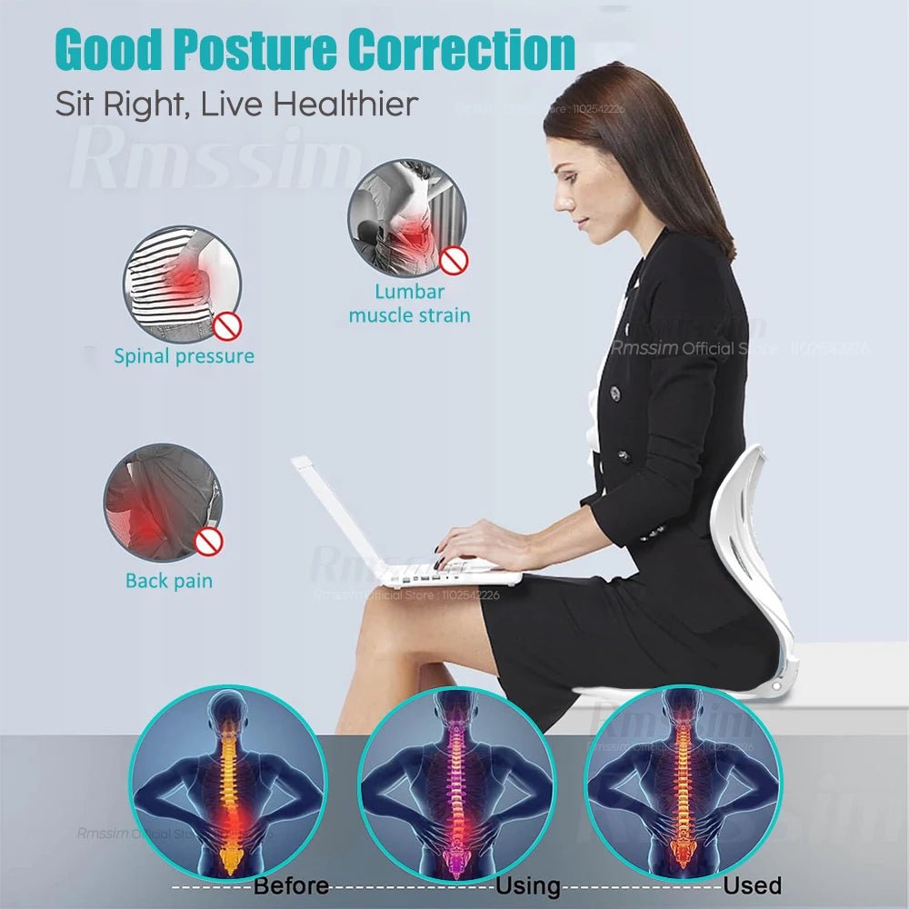 Foldable Back Support Sitting Posture Correction Office Chair Back Pain Relief Ergonomic Waist Protection Cushion Anti Hunchback - Ammpoure