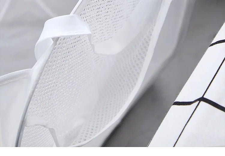 Foldable Wall Hanging USA Laundry Organizer Mesh Storage Bucket For Dirty Clothes Practical Household Bathroom Daily Tidying Accesso - Ammpoure