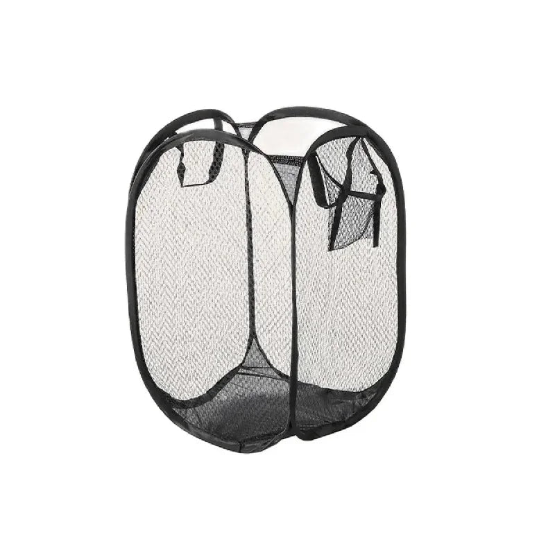Foldable Wall Hanging USA Laundry Organizer Mesh Storage Bucket For Dirty Clothes Practical Household Bathroom Daily Tidying Accesso - Ammpoure