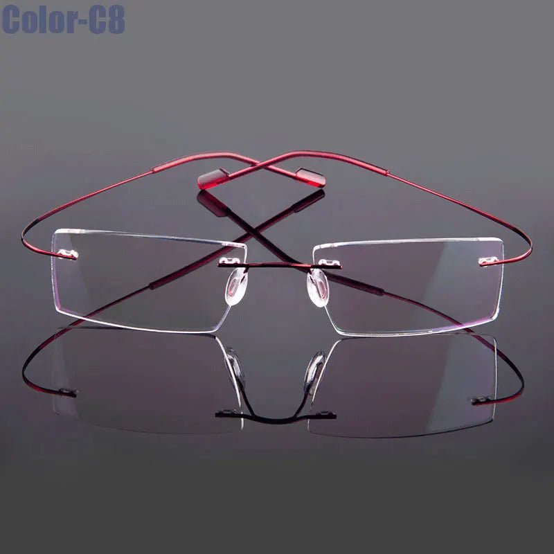 Gmei Optical Fashion Rimless Glasses Frame Canada Memory Alloy Prescription Eyeglasses Ultralight Flexible Frames 9 Colors T8089 - Ammpoure