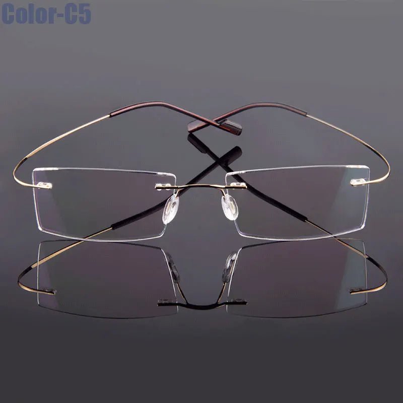 Gmei Optical Fashion Rimless Glasses Frame Canada Memory Alloy Prescription Eyeglasses Ultralight Flexible Frames 9 Colors T8089 - Ammpoure