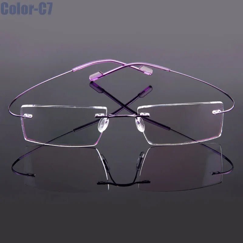 Gmei Optical Fashion Rimless Glasses Frame Canada Memory Alloy Prescription Eyeglasses Ultralight Flexible Frames 9 Colors T8089 - Ammpoure