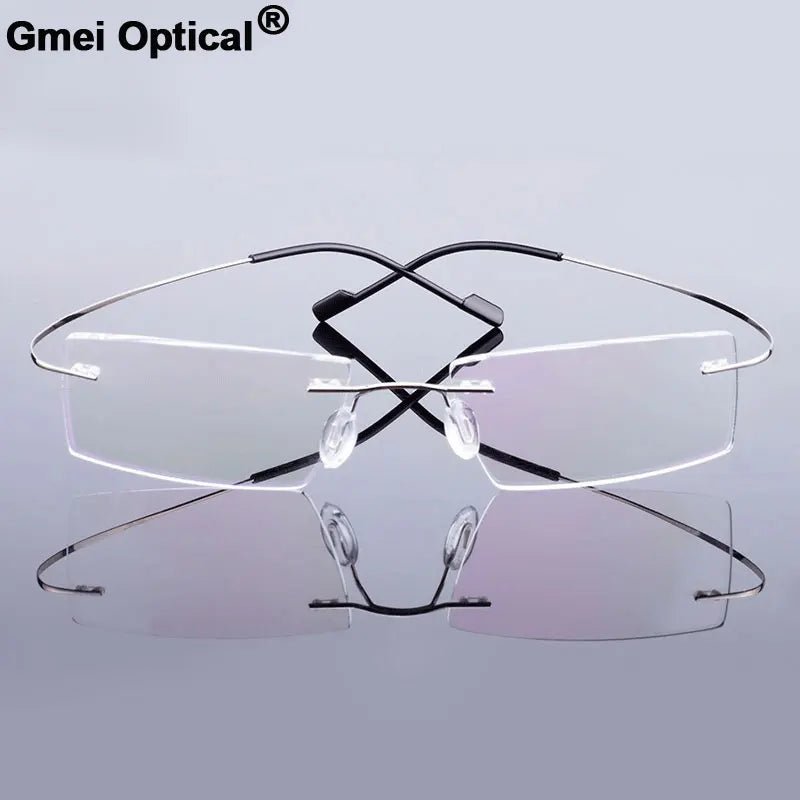 Gmei Optical Fashion Rimless Glasses Frame Canada Memory Alloy Prescription Eyeglasses Ultralight Flexible Frames 9 Colors T8089 - Ammpoure