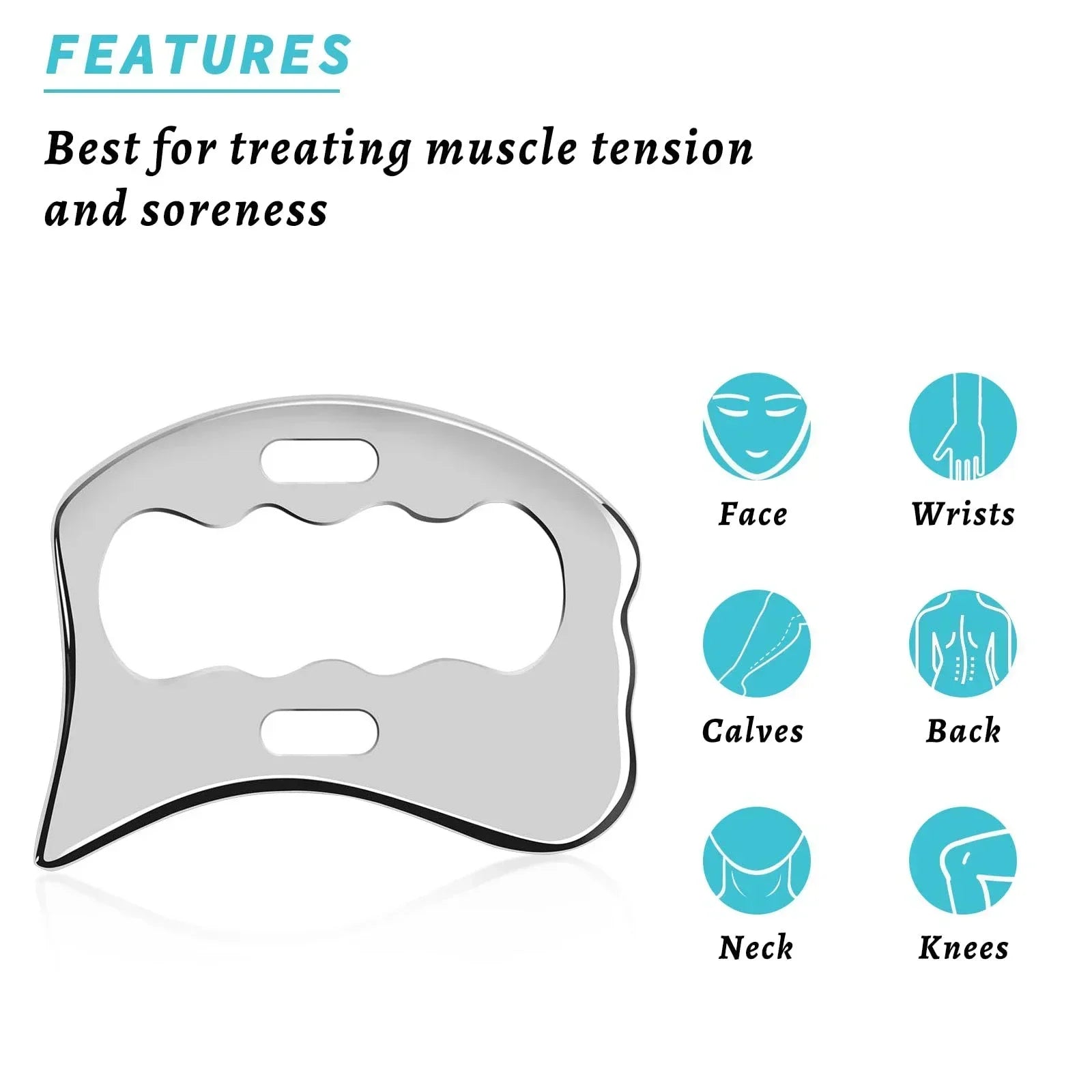 Gua Sha Tool Stainless Steel Muscle Full Body Skin Massage Tool Soft Tissue Myofascial Scraper Stuff Lymphatic Drainage Massager - Ammpoure