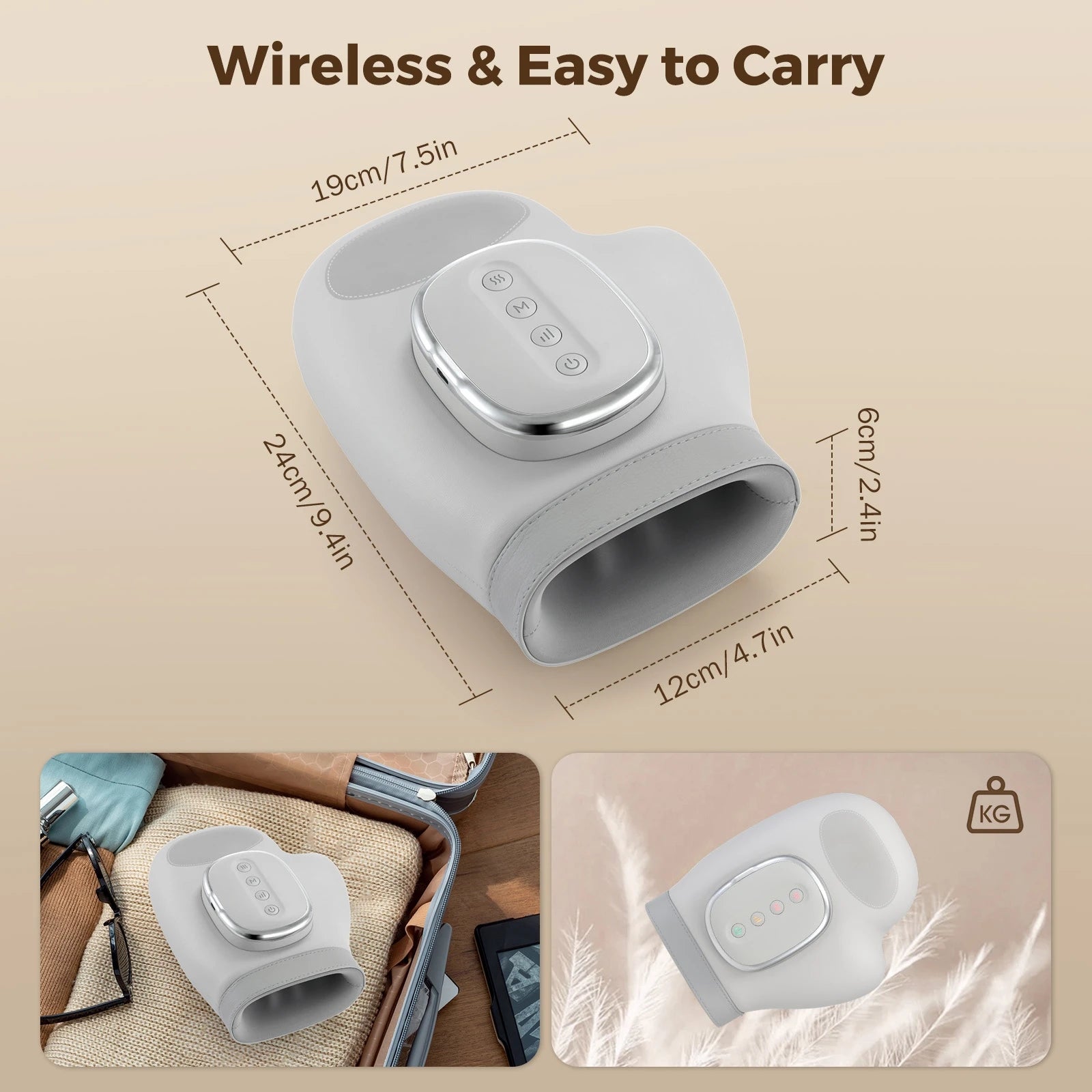 Hand Massager Heat Airbag Compression Carpal Tunnel Wrist Finger Palm Kneading Massage Device Electric Vibration Gloves Relax - Ammpoure