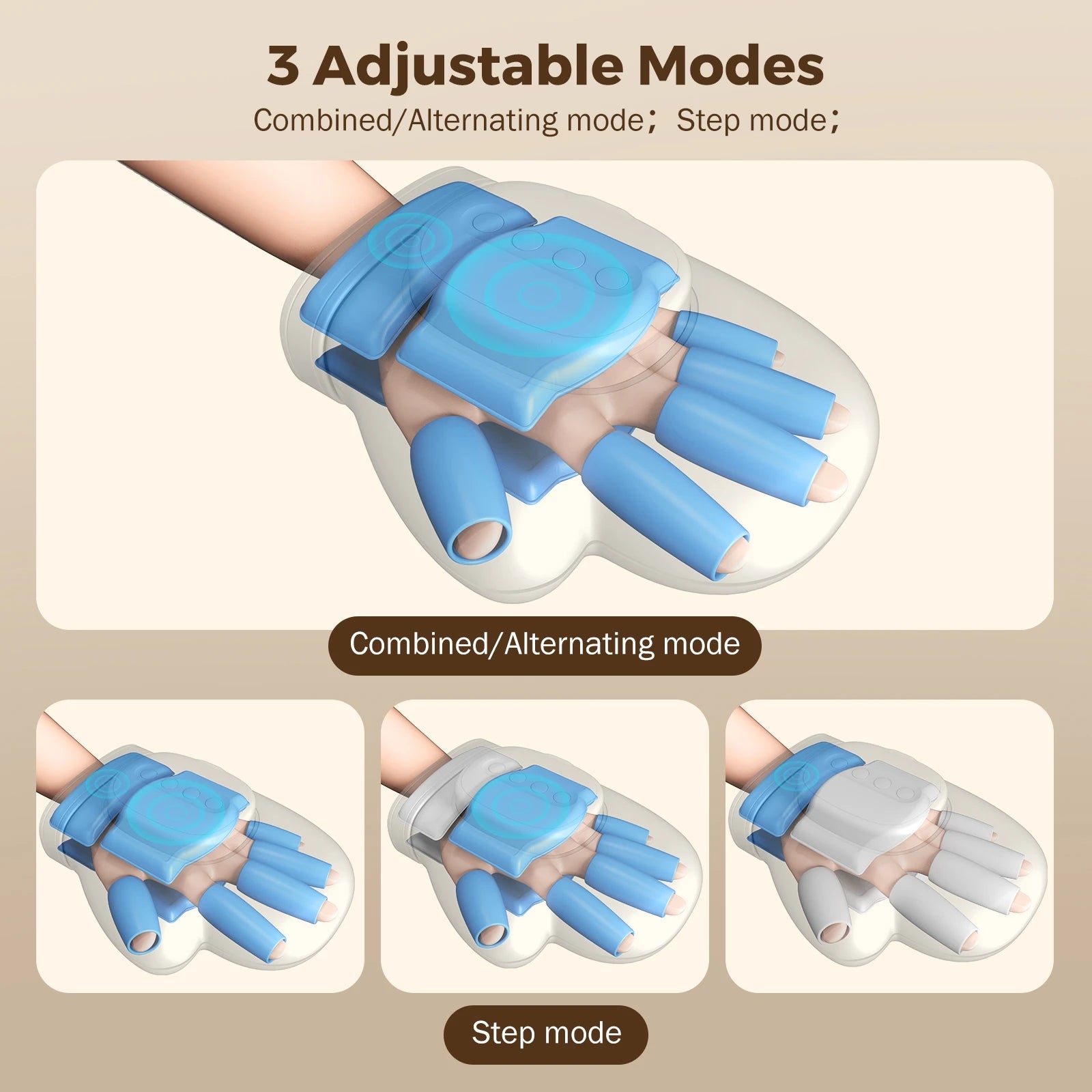 Hand Massager Heat Airbag Compression Carpal Tunnel Wrist Finger Palm Kneading Massage Device Electric Vibration Gloves Relax - Ammpoure