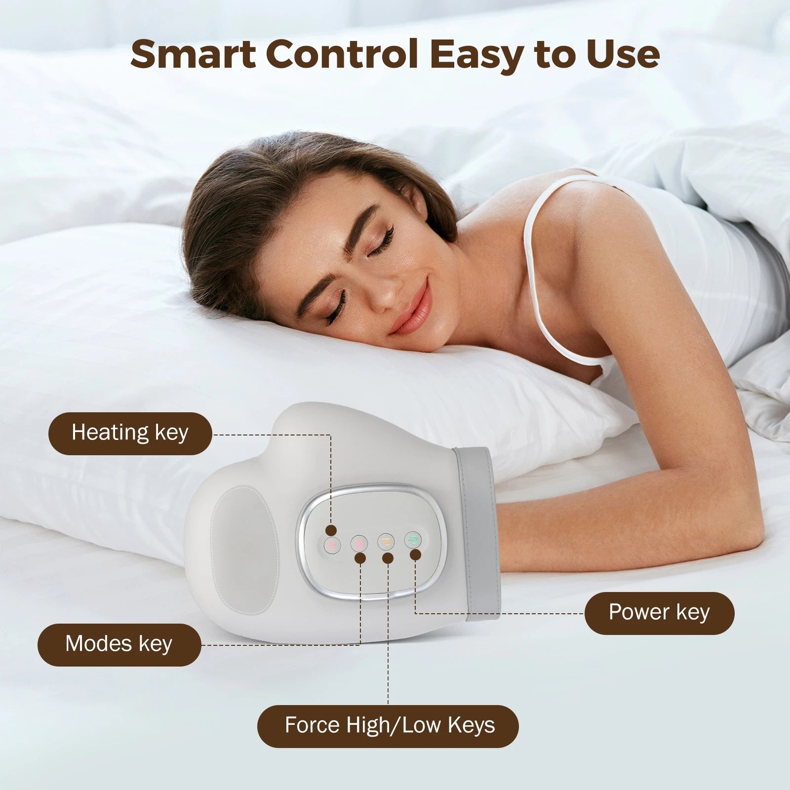 Hand Massager Heat Airbag Compression Carpal Tunnel Wrist Finger Palm Kneading Massage Device Electric Vibration Gloves Relax - Ammpoure