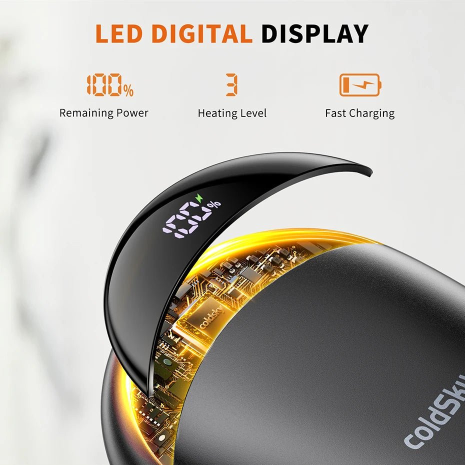 Hand Warmers Rechargeable 2 Pack Magnetic 3 Settings Fast Heating Electric Portable Pocket Heater for Women Men Outdoor Camping - Ammpoure