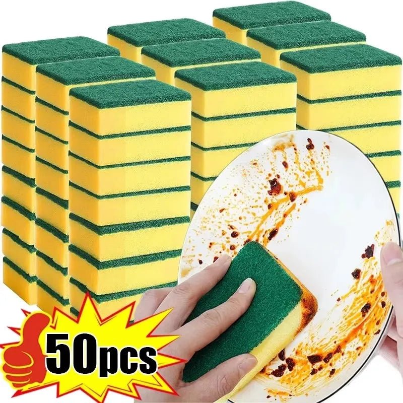 Highly absorbent double - sided sponge magic cleaning pot rust sponge cleaning brush kitchen cleaning tool - Ammpoure