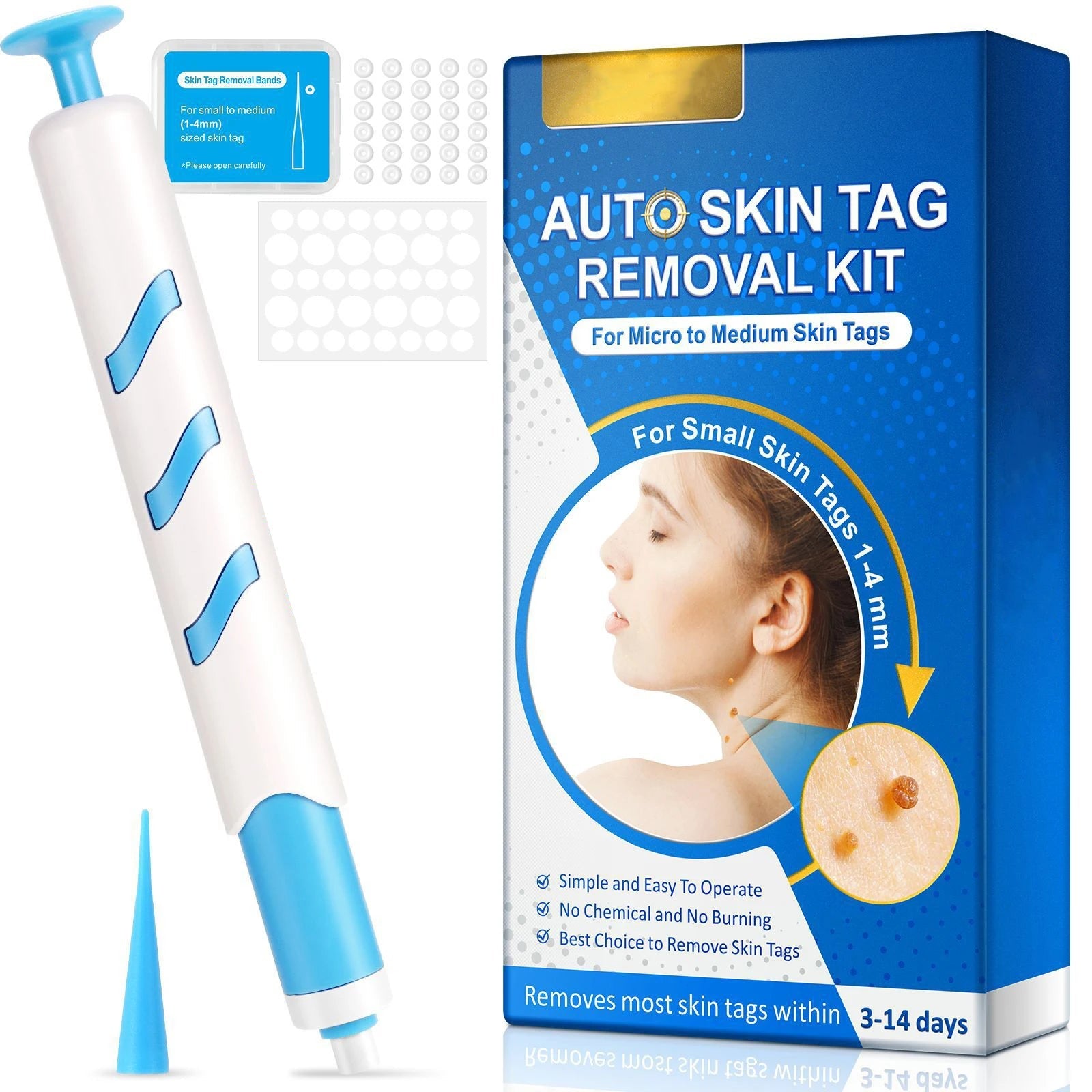 Home Use Painless Safe Skin Tag Mole Wart Spot Removal Equipment for Smooth Skin Wart Remover Eyelid Lifting Acne Treatment Pen - Ammpoure